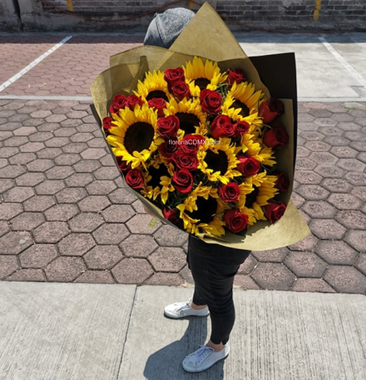 Alamos con rosas (10 Girasoles y 24 rosas) 10 Mayo